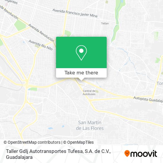 Mapa de Taller Gdlj Autotransportes Tufesa, S.A. de C.V.