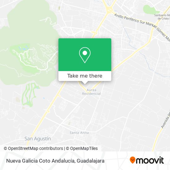 How to get to Nueva Galicia Coto Andalucía in Zapopan by Bus or Train?
