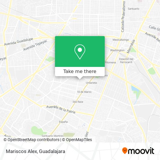 How to get to Mariscos Alex in Guadalajara by Bus or Train?