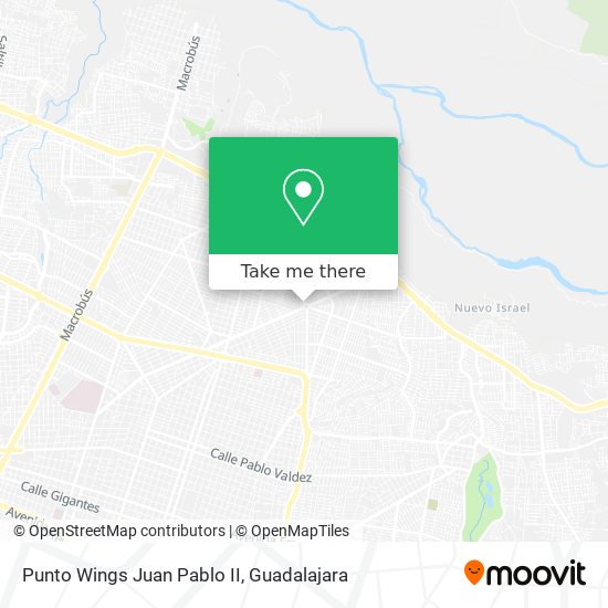 Punto Wings Juan Pablo II map
