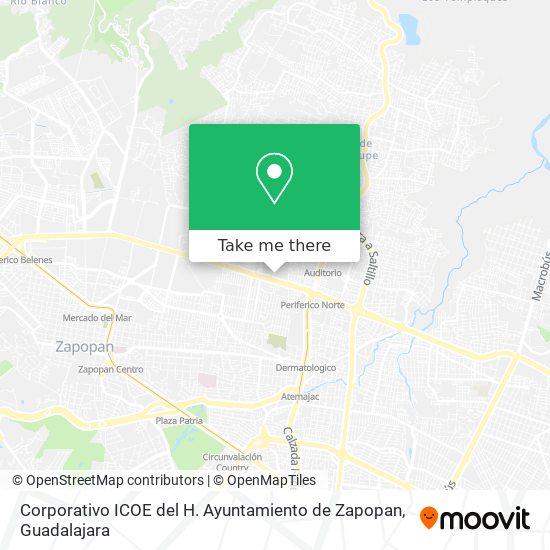 Mapa de Corporativo ICOE del H. Ayuntamiento de Zapopan