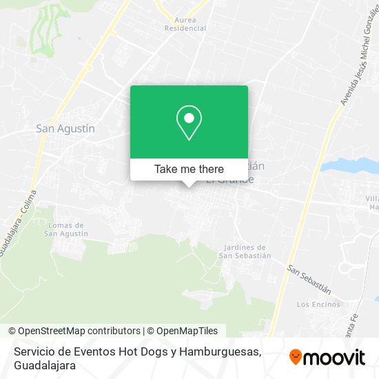 Mapa de Servicio de Eventos Hot Dogs y Hamburguesas