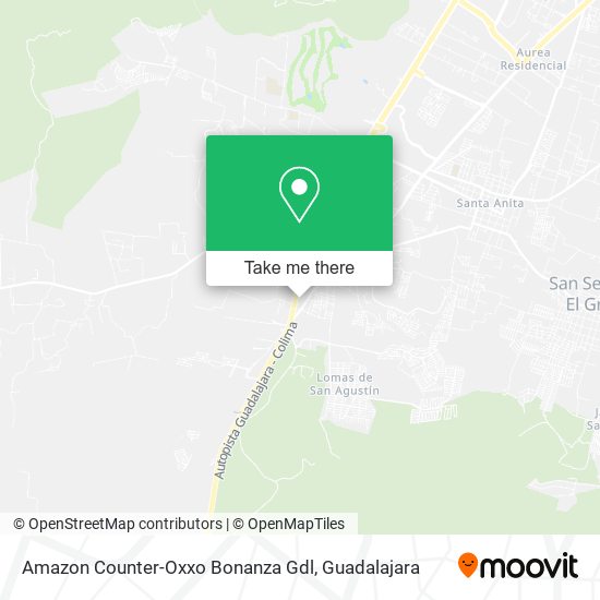 Amazon Counter-Oxxo Bonanza Gdl map