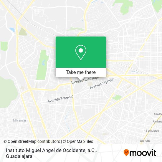 Mapa de Instituto Miguel Angel de Occidente, a.C.