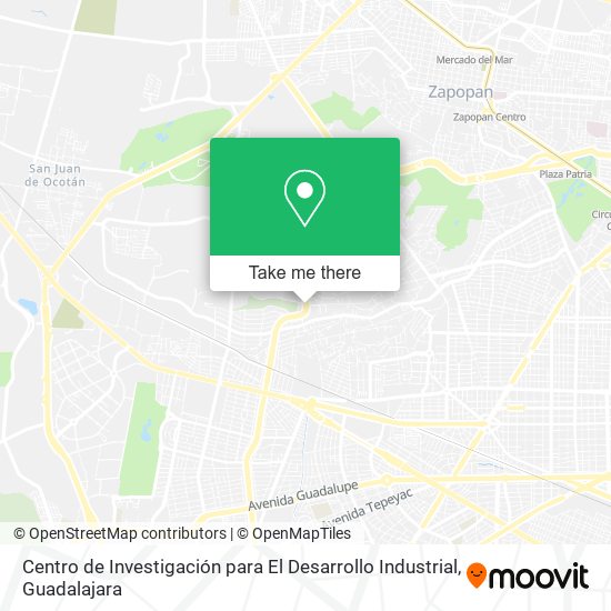 Mapa de Centro de Investigación para El Desarrollo Industrial