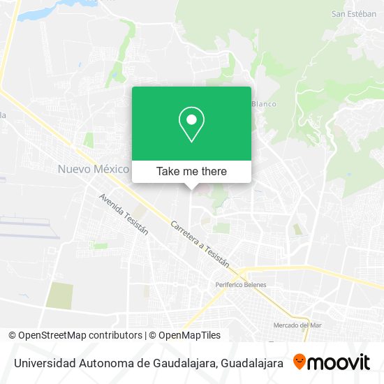 Mapa de Universidad Autonoma de Gaudalajara