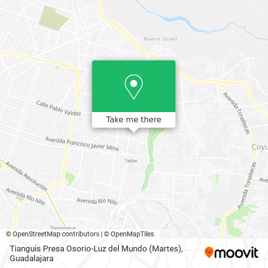 Mapa de Tianguis Presa Osorio-Luz del Mundo (Martes)