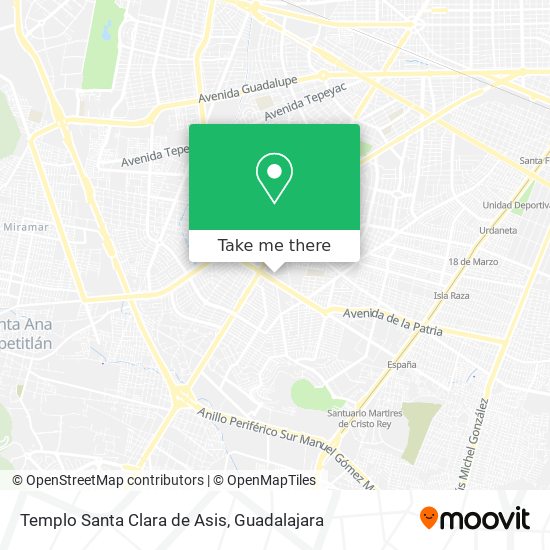 Mapa de Templo Santa Clara de Asis