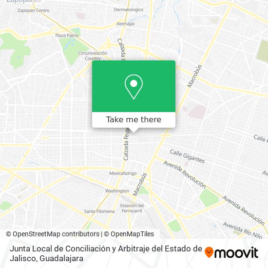 Junta Local de Conciliación y Arbitraje del Estado de Jalisco map