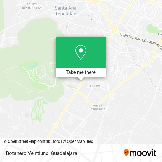 Botanero Veintiuno map