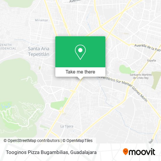Mapa de Tooginos Pizza Bugambilias