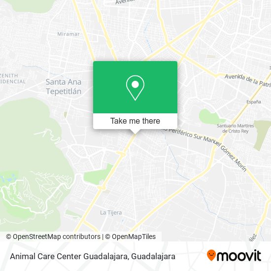 Mapa de Animal Care Center Guadalajara