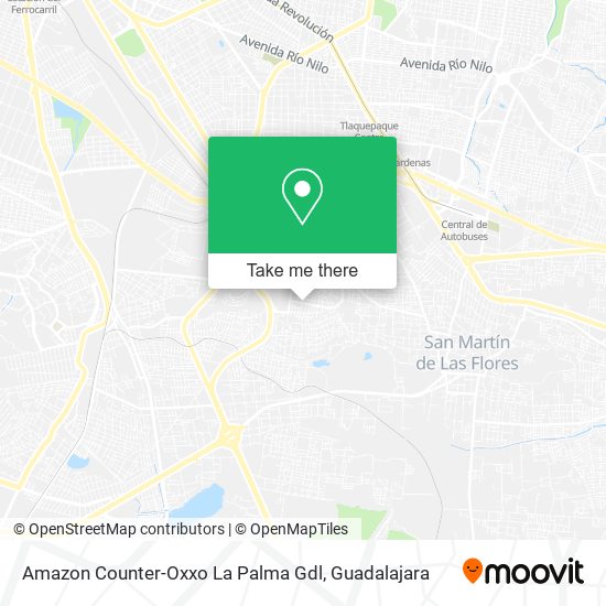 Mapa de Amazon Counter-Oxxo La Palma Gdl