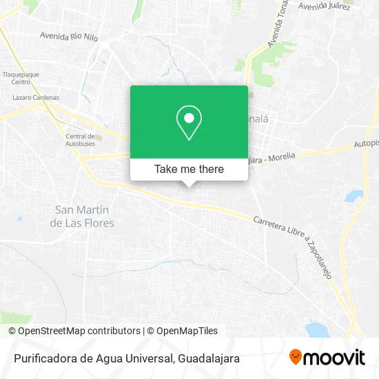 Purificadora de Agua Universal map