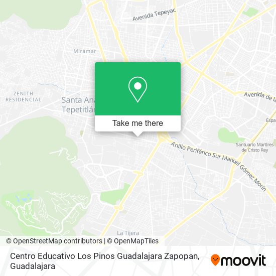 Mapa de Centro Educativo Los Pinos Guadalajara Zapopan