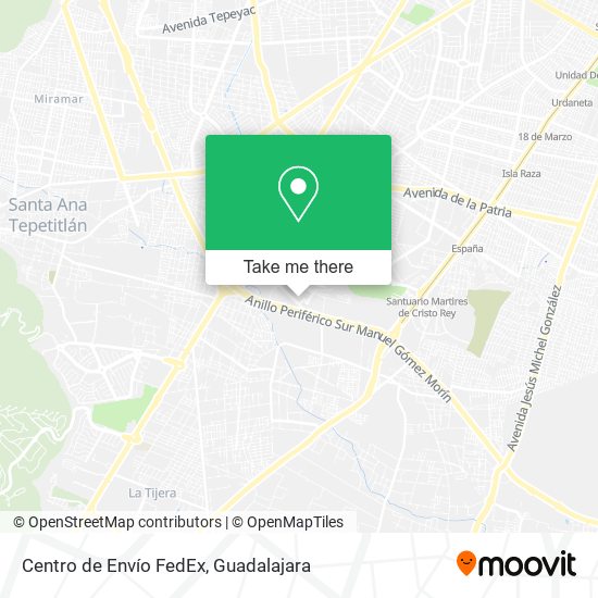 Centro de Envío FedEx map