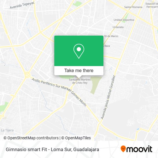 Gimnasio smart Fit - Loma Sur map