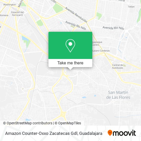 Amazon Counter-Oxxo Zacatecas Gdl map