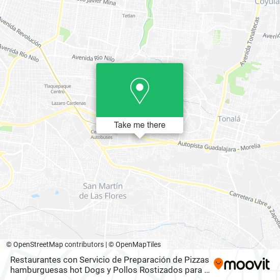 Restaurantes con Servicio de Preparación de Pizzas hamburguesas hot Dogs y Pollos Rostizados para L map