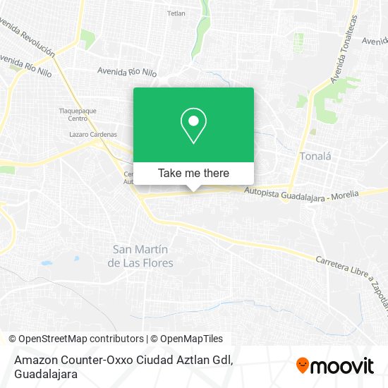 Amazon Counter-Oxxo Ciudad Aztlan Gdl map