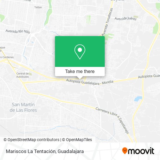 Mariscos La Tentación map