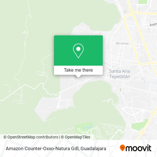Amazon Counter-Oxxo-Natura Gdl map