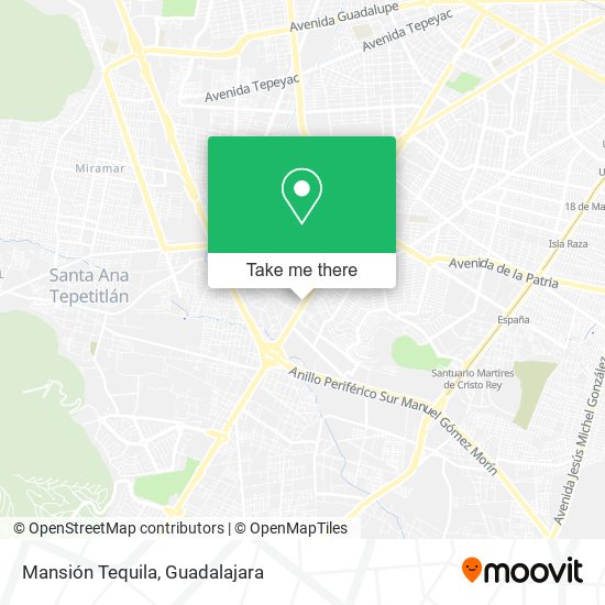Mansión Tequila map