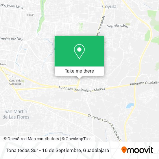 Tonaltecas Sur - 16 de Septiembre map