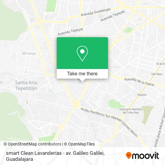 Mapa de smart Clean Lavanderías - av. Galileo Galilei