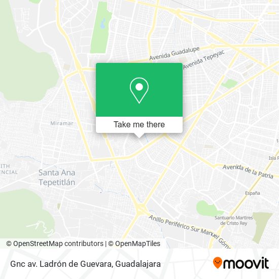 Gnc av. Ladrón de Guevara map