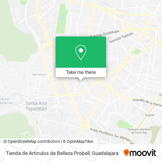 Mapa de Tienda de Artículos de Belleza Probell