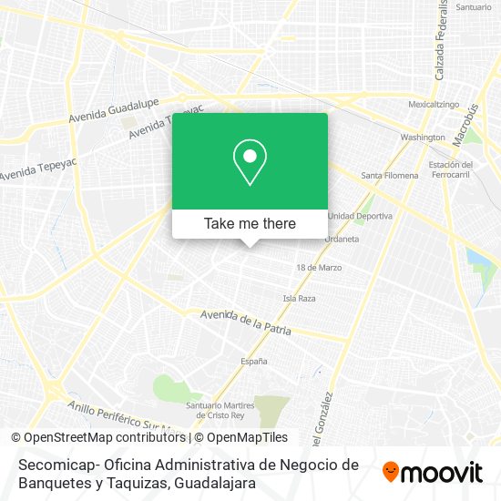Mapa de Secomicap- Oficina Administrativa de Negocio de Banquetes y Taquizas