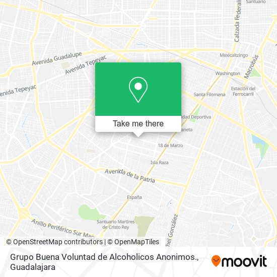 Grupo Buena Voluntad de Alcoholicos Anonimos. map