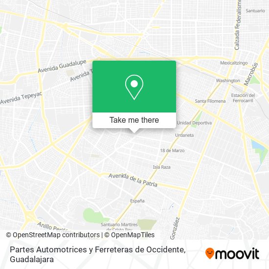 Partes Automotrices y Ferreteras de Occidente map