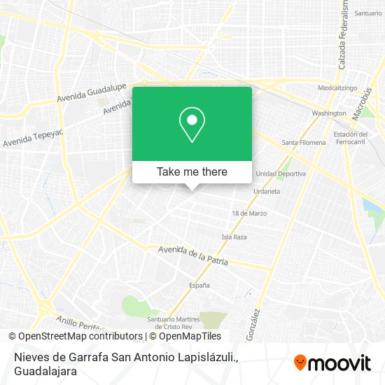 Nieves de Garrafa San Antonio Lapislázuli. map