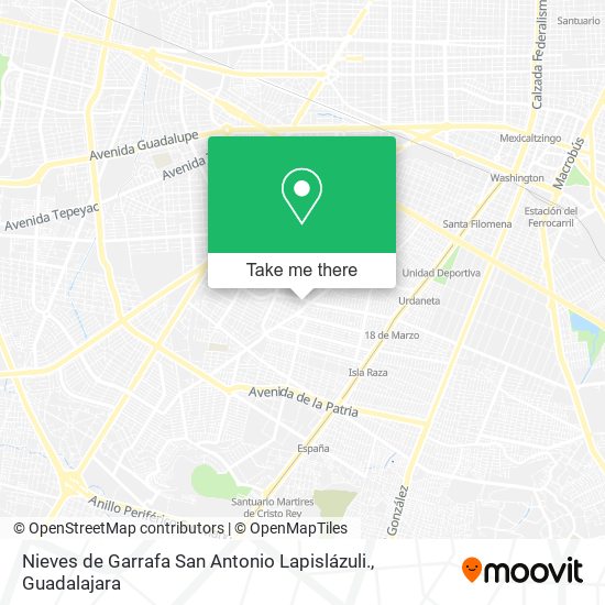 Mapa de Nieves de Garrafa San Antonio Lapislázuli.