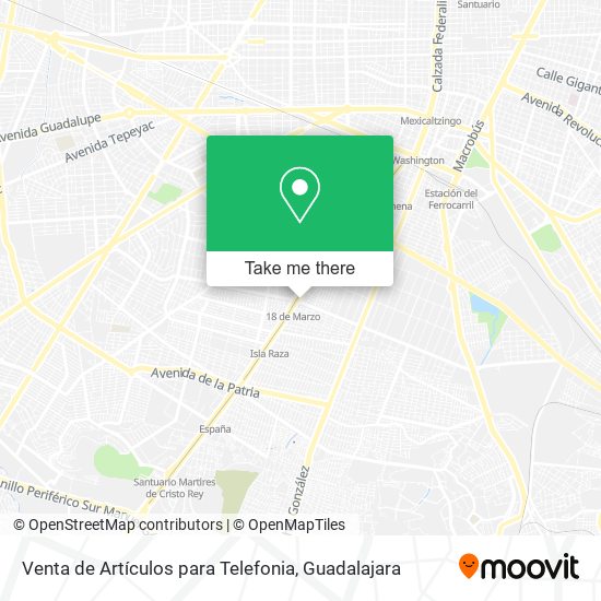 Mapa de Venta de Artículos para Telefonia