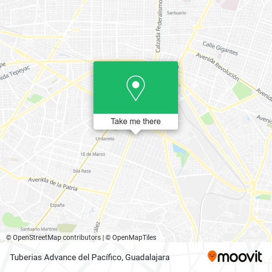 Tuberias Advance del Pacífico map