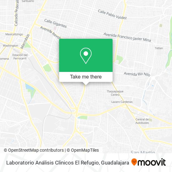 Mapa de Laboratorio Análisis Clinicos El Refugio