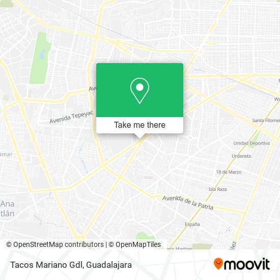 Tacos Mariano Gdl map