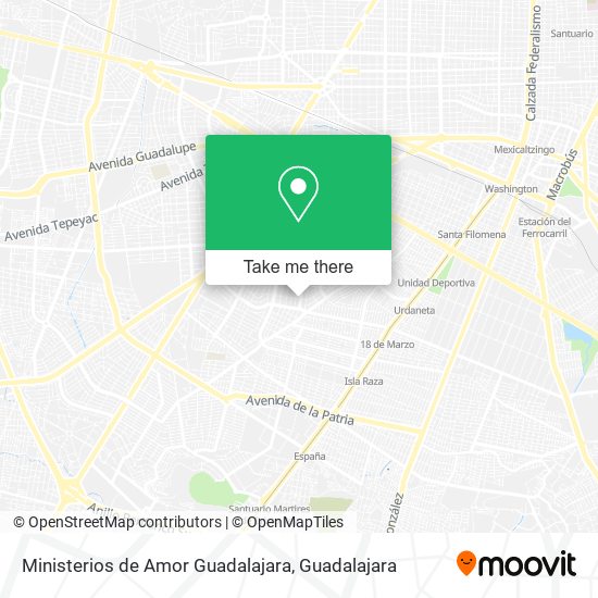 Ministerios de Amor Guadalajara map