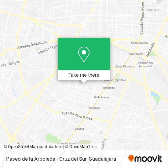 Paseo de la Arboleda - Cruz del Sur map