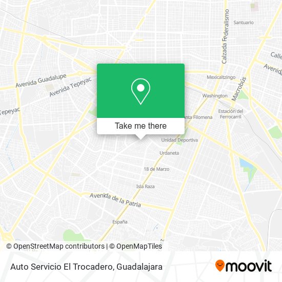 Auto Servicio El Trocadero map