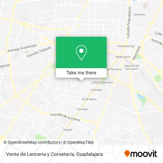 Mapa de Vente de Lenceria y Corsetería