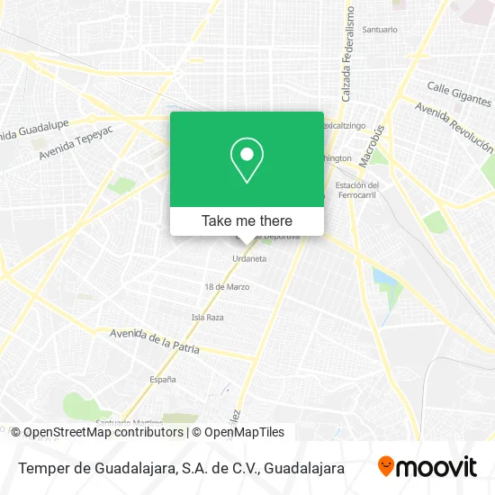 Temper de Guadalajara, S.A. de C.V. map