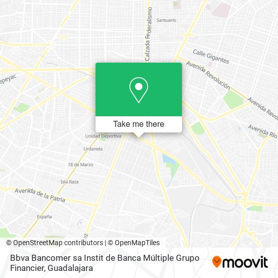 Mapa de Bbva Bancomer sa Instit de Banca Múltiple Grupo Financier