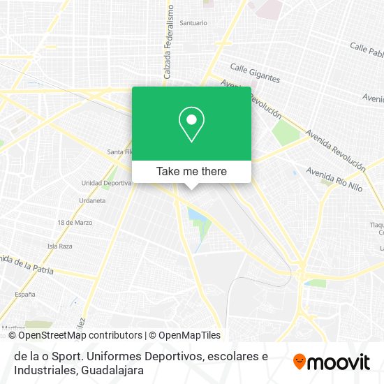 Mapa de de la o Sport. Uniformes Deportivos, escolares e Industriales