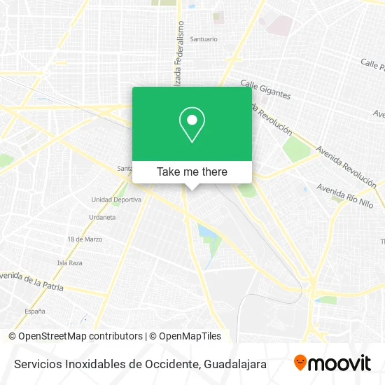 Mapa de Servicios Inoxidables de Occidente