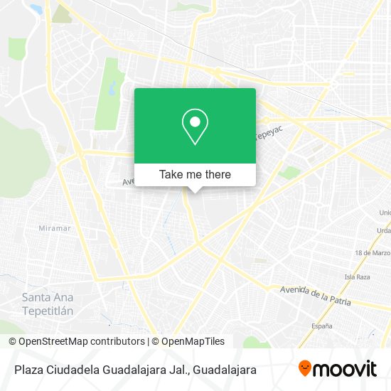 Mapa de Plaza Ciudadela Guadalajara Jal.