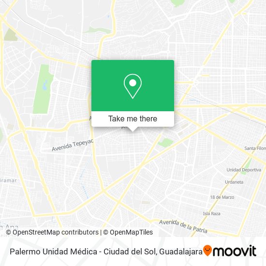 Mapa de Palermo Unidad Médica - Ciudad del Sol